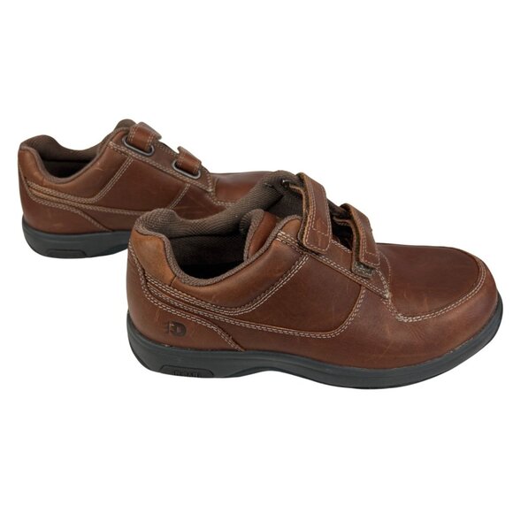 Dunham Velcro Strap Shoes Brown Leather Men's 9.5 Wide 6E 8009SB - Picture 6 of 9